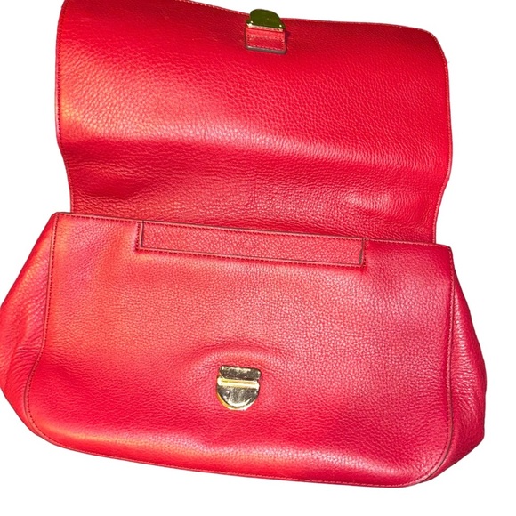 Henri Bendel New York red pebble leather shoulder bag chain purse - Picture 7 of 7